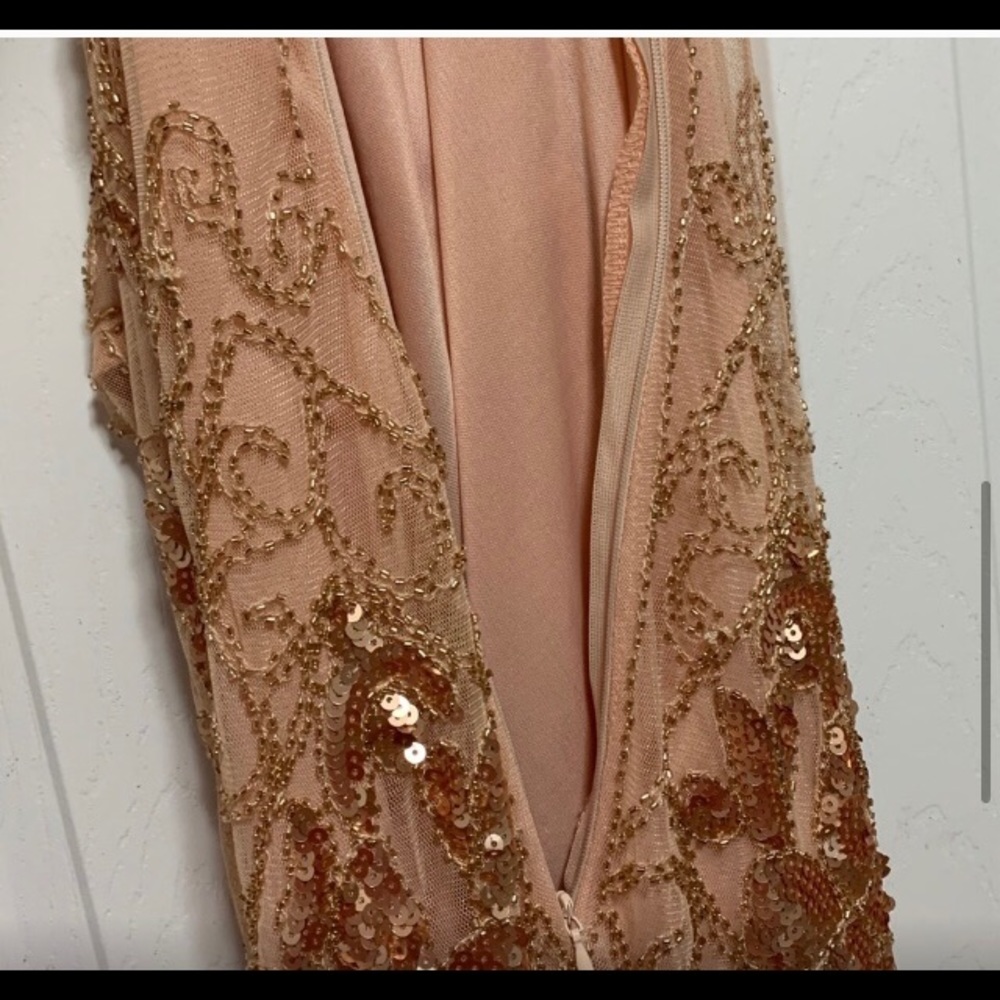 1920s Style Sequined Pink Dress With Tassels Sz M - Picture 3 of 5